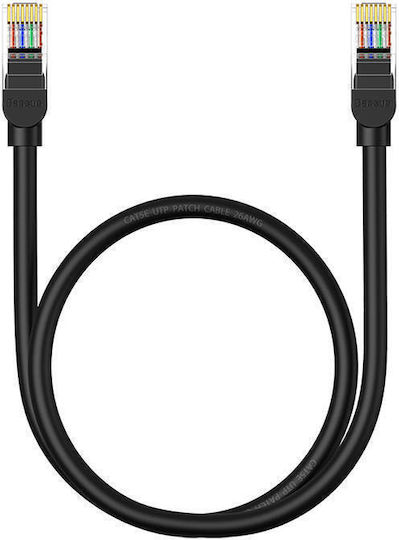 Baseus U/UTP Cat.5 (100Mbps) Καλώδιο Δικτύου Ethernet 0.5m Μαύρο
