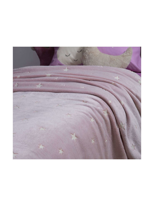 Nef-Nef Homeware Pătură Fleece 160x220buc Fosforescentă Roz