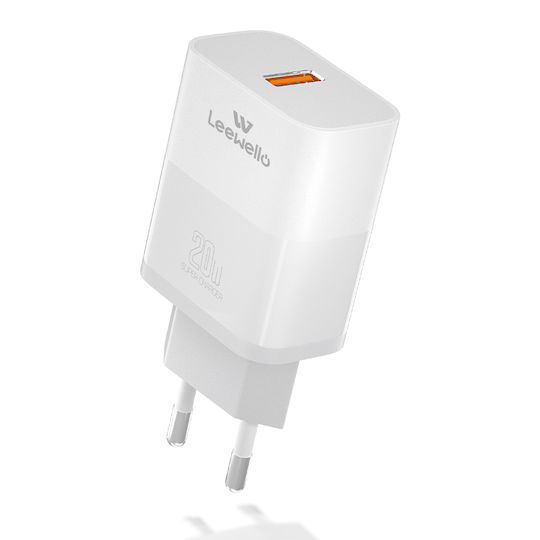 Leewello Încărcător cu Port USB-A și Cablu USB-C 20W Albς (CDQ22)