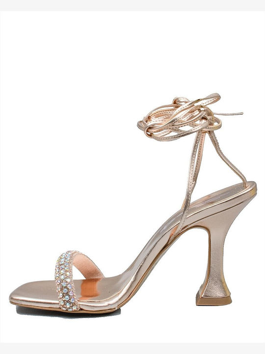 Sante Women's Sandals with Strass & Laces Pink