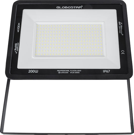 GloboStar Atlas Wasserdicht LED Flutlicht 200W Kaltweiß 6000K IP67