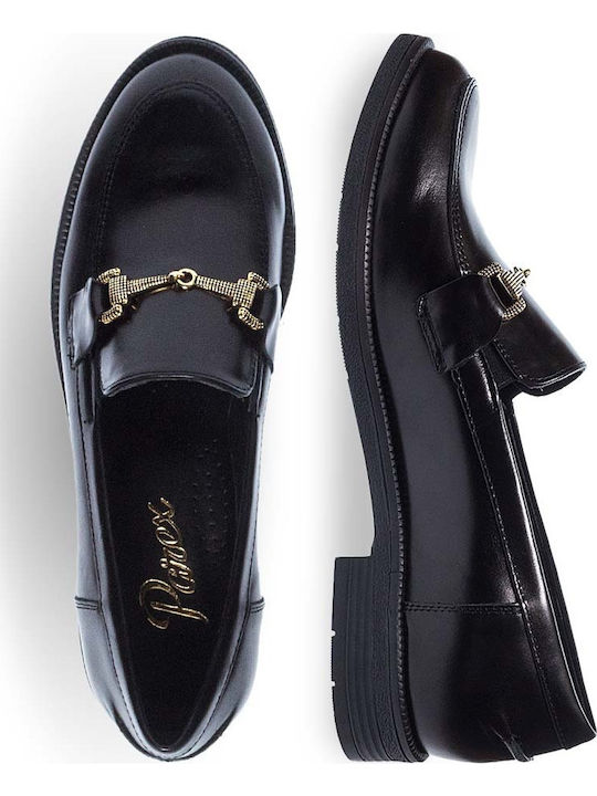 Leather Women's Moccasins in Black Color