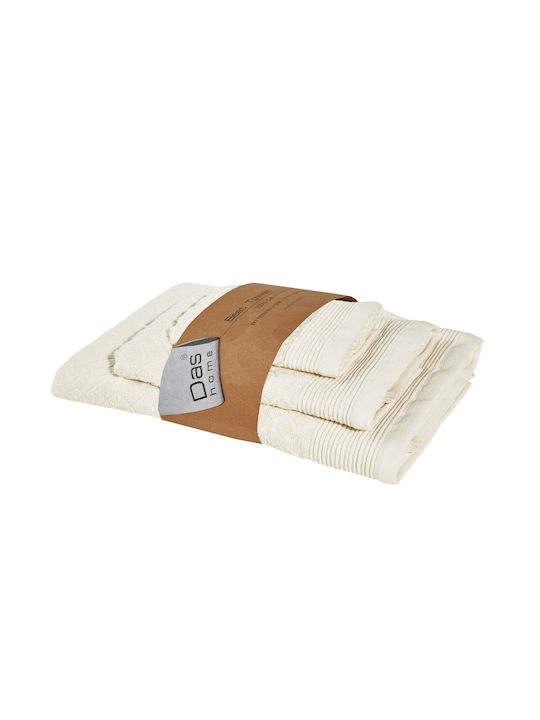 Das Home 3pc Bath Towel Set Best 0684 Ivory Coast Weight 480gr/m²