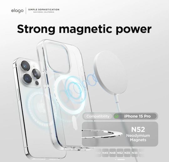 Elago Magsafe Hybrid Clear Back Cover Σιλικόνης 1.2mm Διάφανο (iPhone 15 Pro)