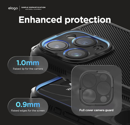 Elago Magsafe Armor Back Cover Silicone / Plastic 1.8mm Black (iPhone 15 Pro)