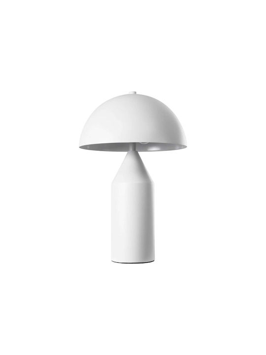 GloboStar Metal Table Lamp for Socket E27 with White Shade and Base