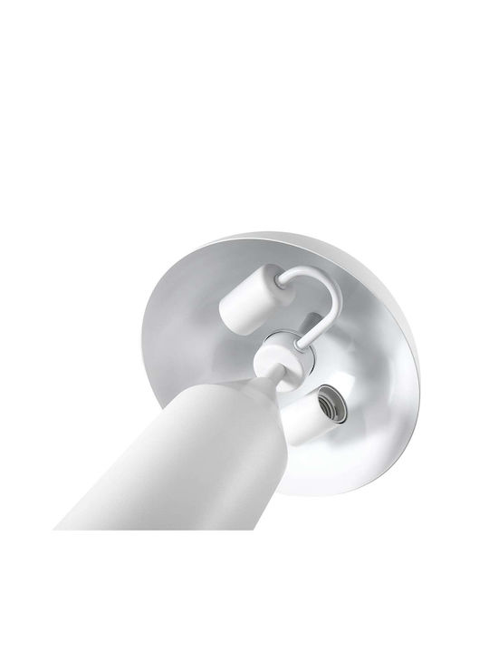 GloboStar Metal Table Lamp for Socket E27 with White Shade and Base