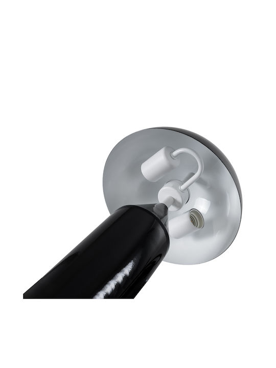 GloboStar Metal Table Lamp for Socket E27 with Black Shade and Base