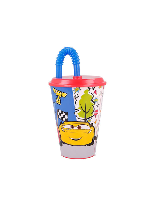 Stor Glass made of Plastic with straw 430ml