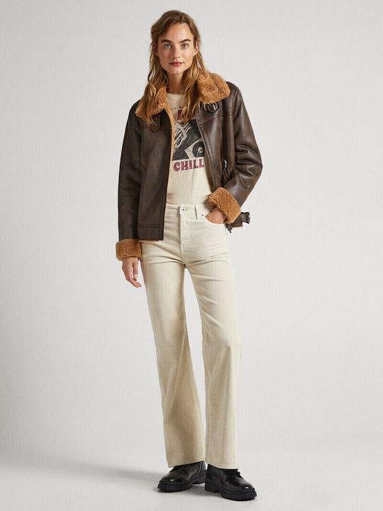 'willa' Women's Fabric Trousers White