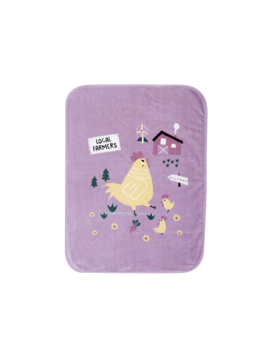 Nef-Nef Homeware Pătură Pepinieră Swaddling pături Catifea Violet 75x100cm.