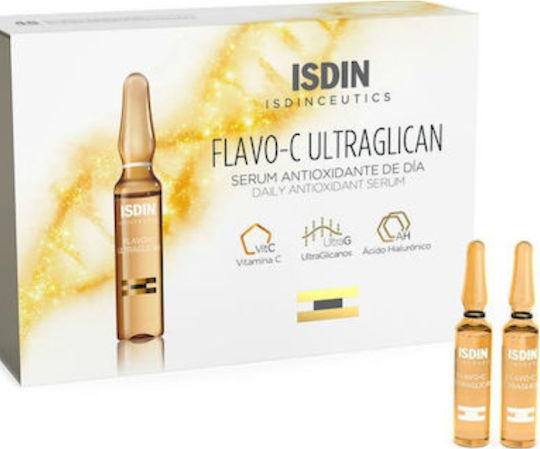 Isdin Isdinceutics Flavo C Ultraglican Anti-aging Serum Face with Vitamin C & Hyaluronic Acid 30x2ml