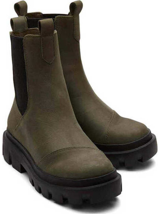 Rowan Boot Δερμάτινα Γυναικεία Μποτάκια Χακί