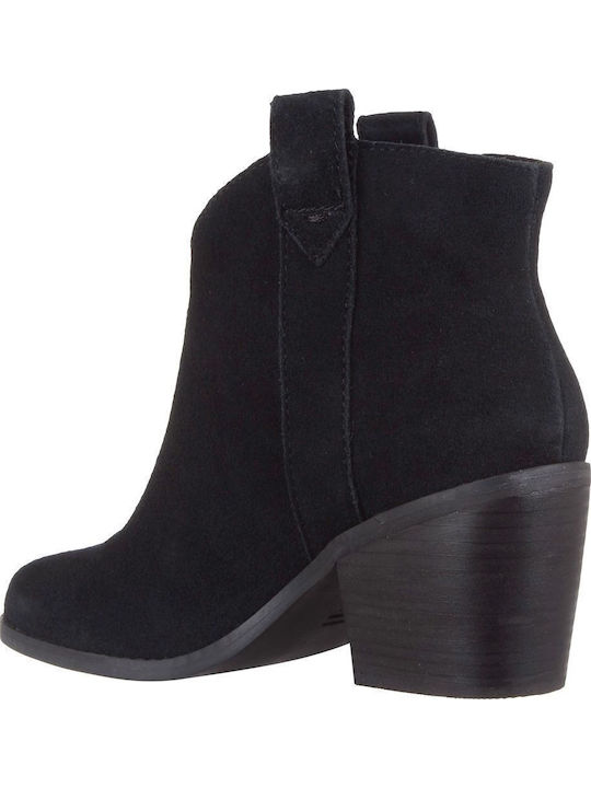 Constance Leather Women's Ankle Boots with Medium Heel Black