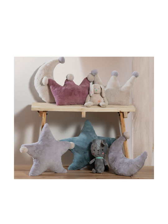 Nef-Nef Homeware Kids Decorative Pillow Moon Ecru 30x25cm