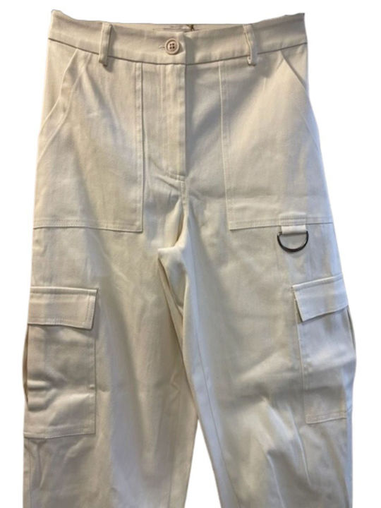Dama Tesatura Pantaloni Alb