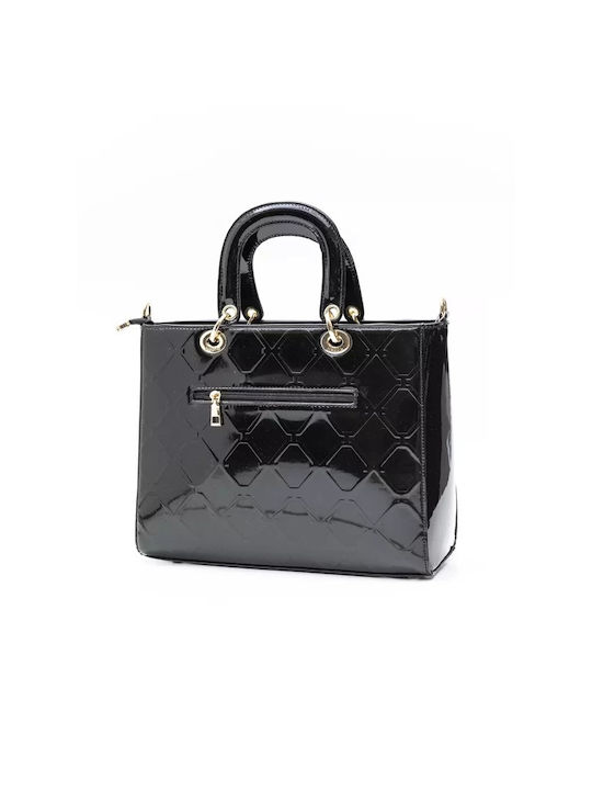 Fragola Damen Tasche Schulter Black Shiny Rombe