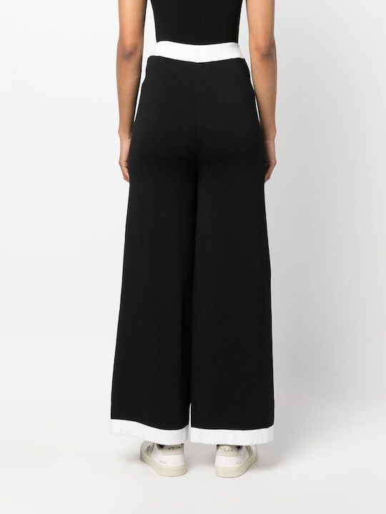 Karl Lagerfeld Women's High-waisted Fabric Trousers with Elastic in Regular Fit Black