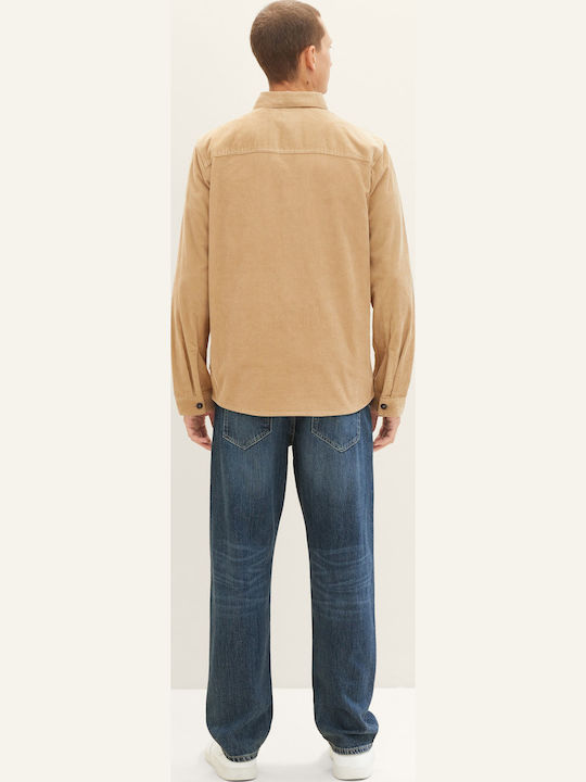 Μακρυμάνικo Κοτλέ Overshirt Μπεζ
