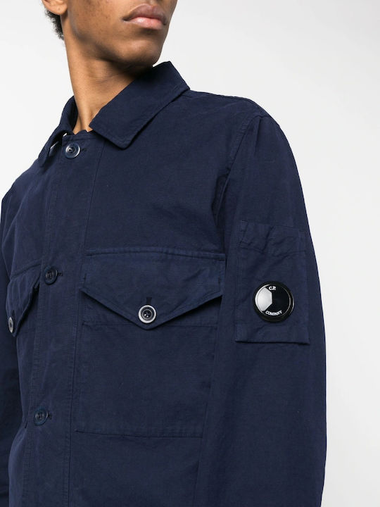 Overshirt Дълъг ръкав Памучен Риза Син