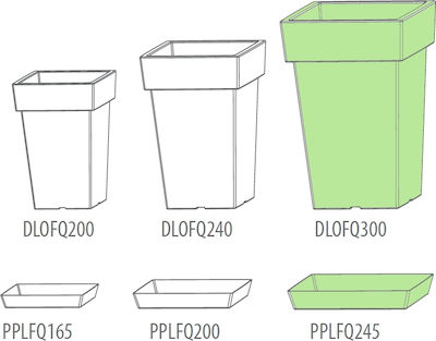 Prosperplast PPLFQ245 Квадрат Плато Пот Сив камък 24.5x24.5бр