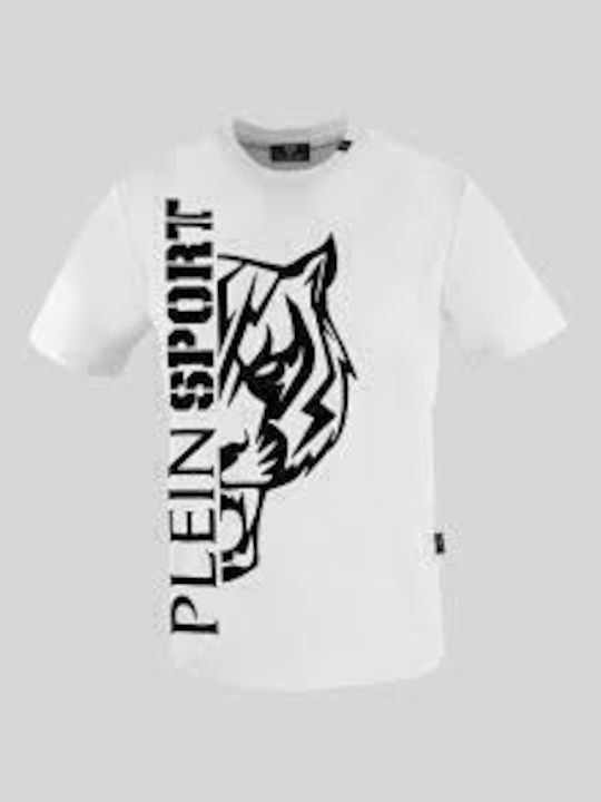 Philipp Plein T-shirt Bărbătesc cu Mânecă Scurtă Alb