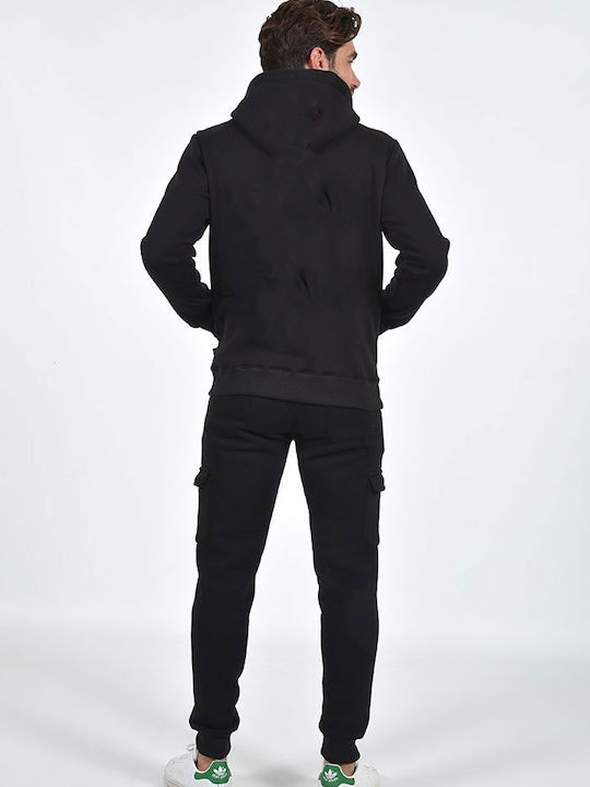 Clever Men's Sweatshirt with Hood Black