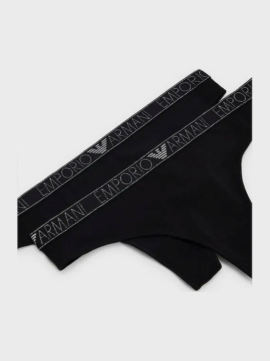 Βαμβακερά Women's String 2Pack Black