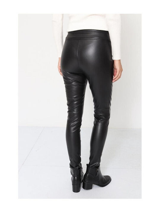 Bon Damen Leder Hose Schwarz