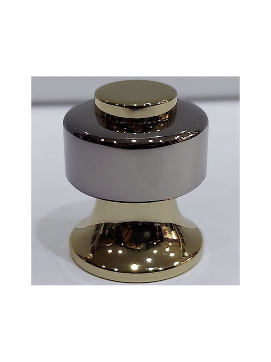 Eurofer Knob Furniture made of Metallic BLACK-GOLD-GLOSSY 25mm (Center Distance 25mm) 11375-000-BRZ2 1pcs