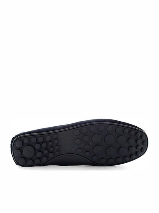 Leather Women's Moccasins in Blue Color