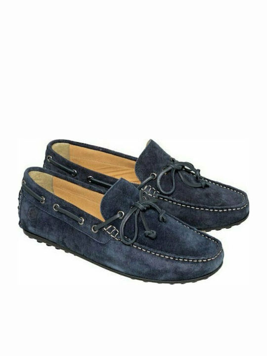 Leather Women's Moccasins in Blue Color