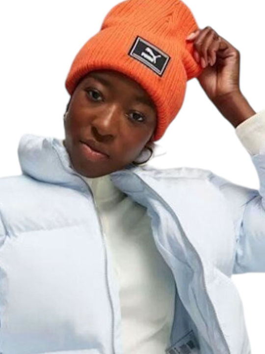 Cuff Trend Beanie Γυναικείος Σκούφος Πλεκτός σε Πορτοκαλί χρώμα