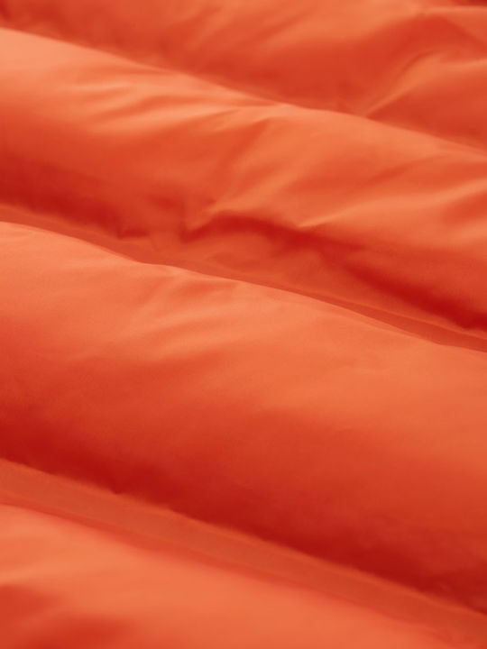 Lang Damen Ärmellos Puffer Jacke für Winter Orange