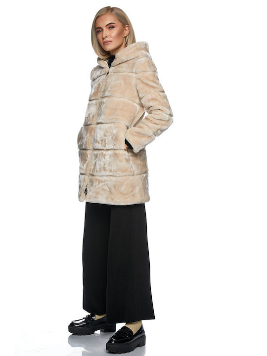 RichgirlBoudoir Women's Short Fur Beige
