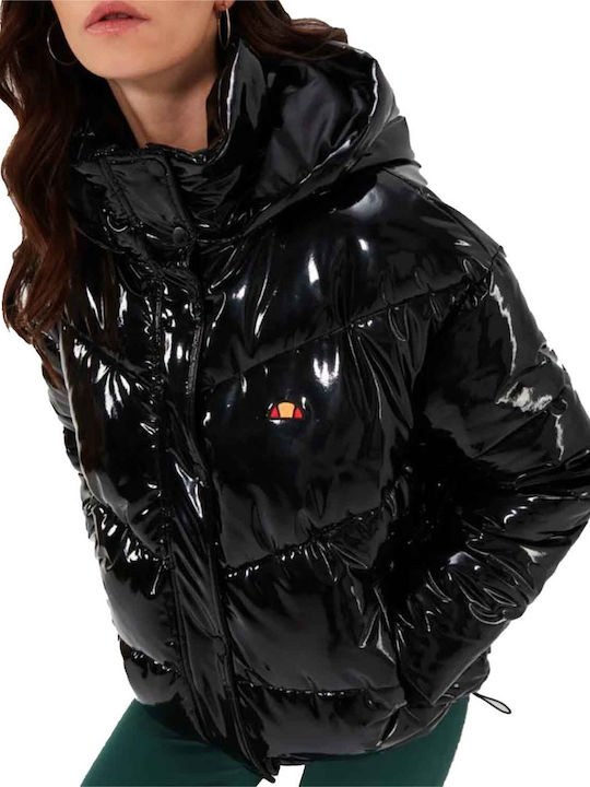 Women's Short Puffer Jacket for Winter Black
