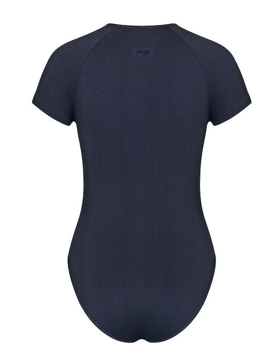 Lingerie Short Sleeve Bodysuit Navy Blue