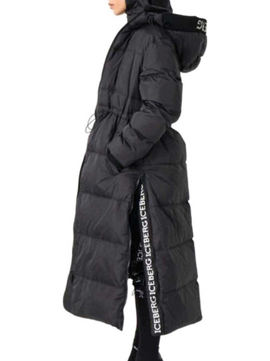 Women's Long Puffer Jacket for Winter Black