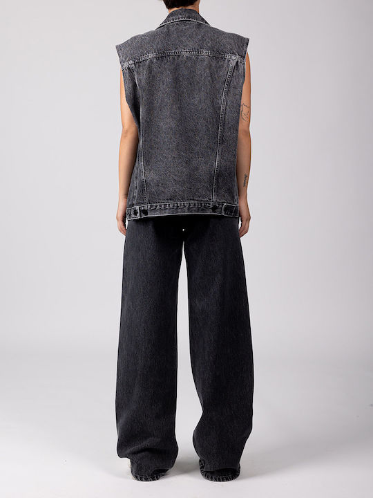 Sac & Co Women's Short Jean Jacket for Winter Gray