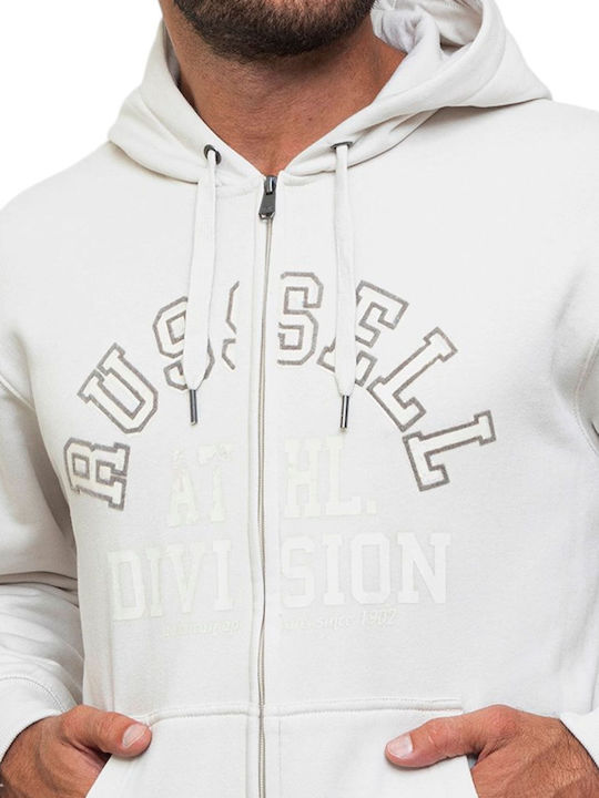 Russell Athletic Herren Sweatshirt Jacke mit Kapuze Weiß