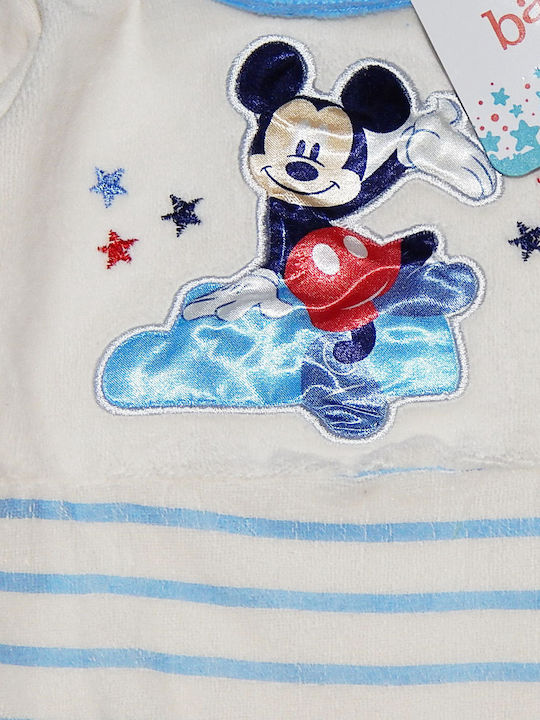 Disney Mickey Mouse Baby Bodysuit Long-Sleeved Velvet White