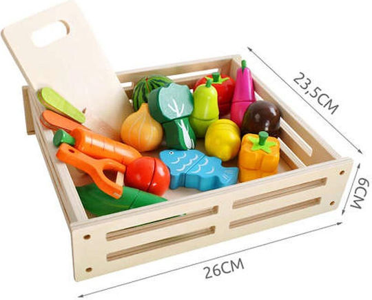 Fruit and Vegetable Wooden Toy for Ages 3+ 34 Pieces