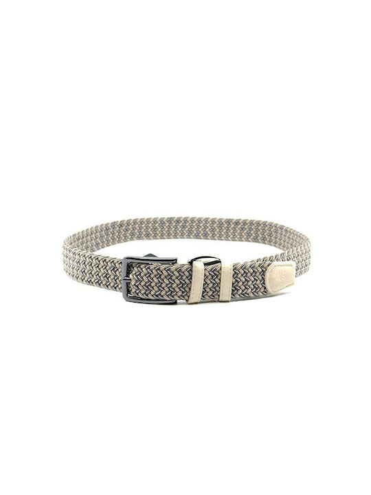 Legend Accessories Men's Knitted Leather Elastic Belt Gray