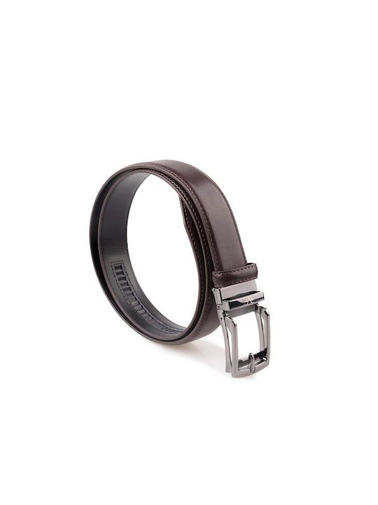 19V69 Men's Leather Belt Brown