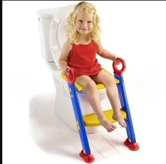 Toddler Toilet Seat with Footrest Handles and Multicolour Removable Cushion