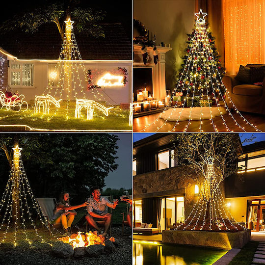 Lights LED 3m. Warm White Solar type Curtain 1pcs