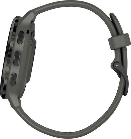Garmin Venu 3S Stainless Steel 41mm Waterproof Smartwatch with Heart Rate Monitor (Slate Stainless Steel Bezel with Pebble Gray Case and Silicone Band)
