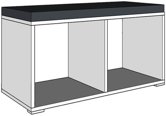 Beny Kom 760 Мебел за антре с Шкаф за обувки и Пейка Бял 79x35x45см