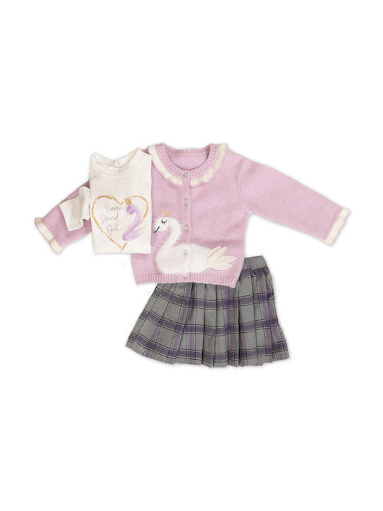 New College Kids Set with Skirt Winter 2pcs Purple