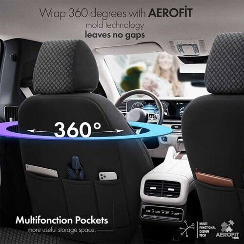 Otom Car Cover Set 11pcs Cotton Black